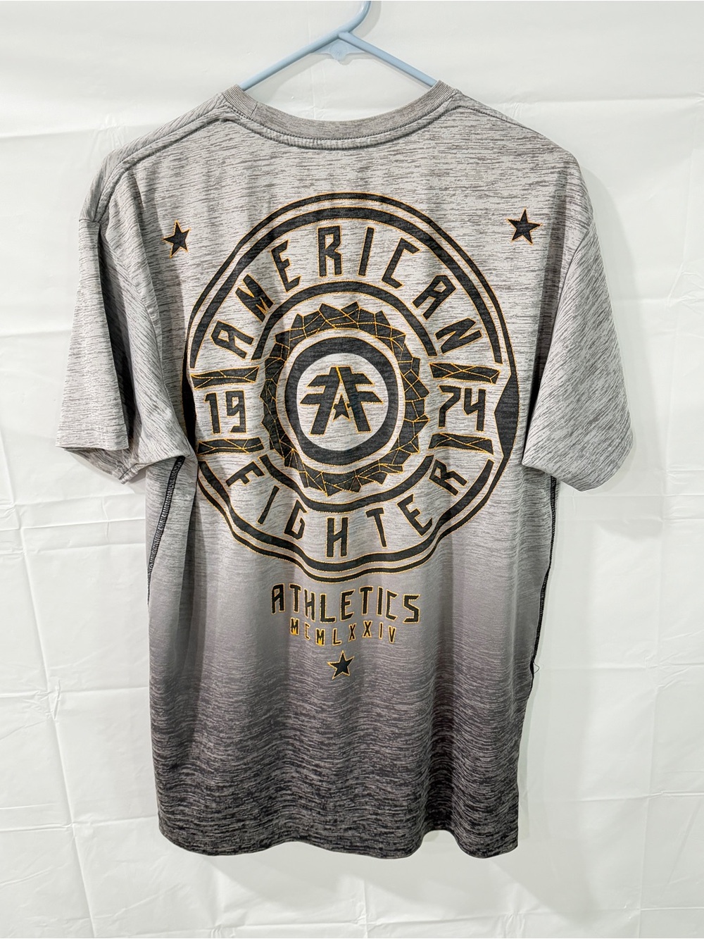 American Fighter Gray and Gold Graphic Short-Sleeve Tee